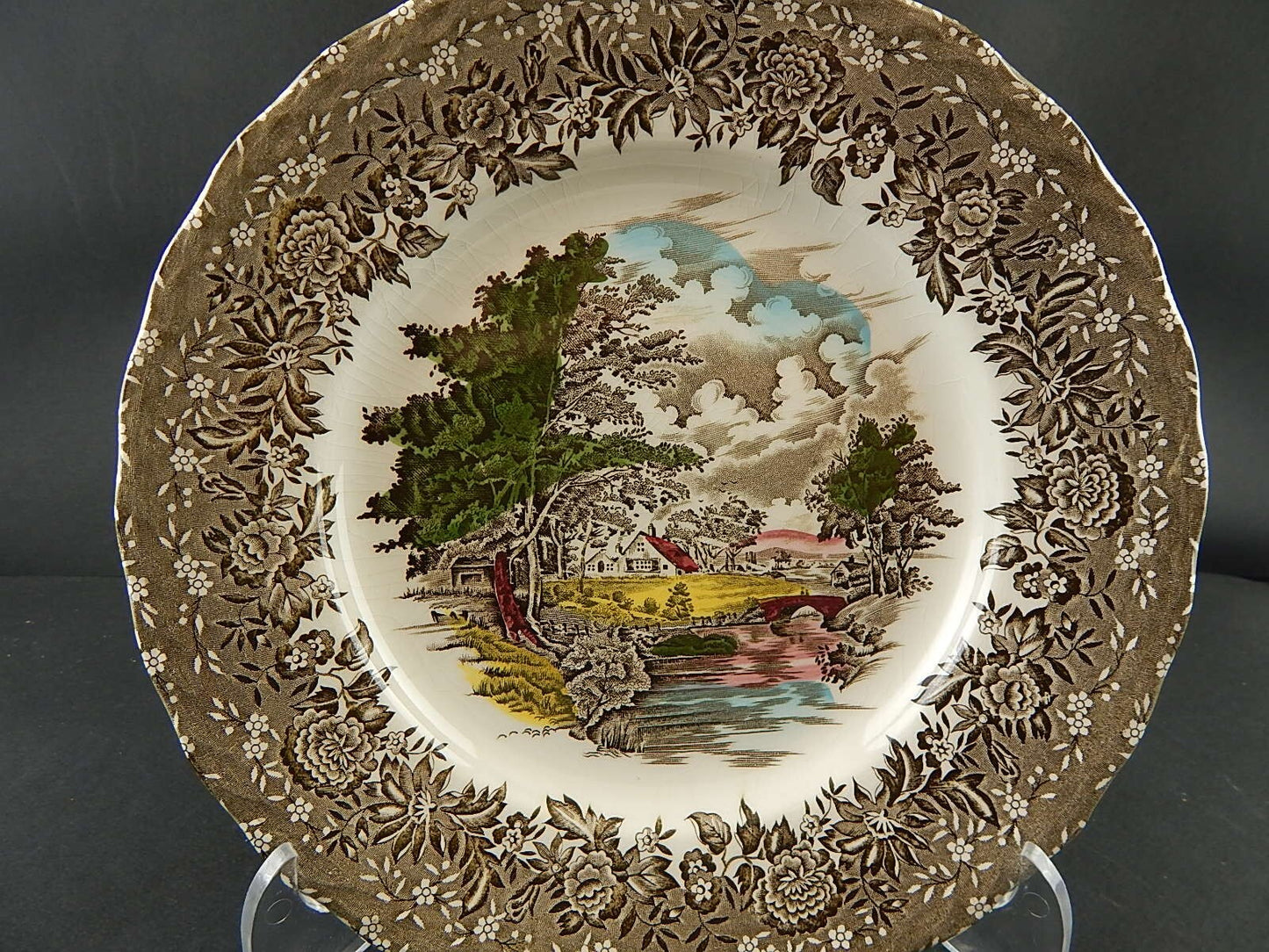 VINTAGE PIATTO SEMI PORCELLANA STAFFORSHIRE GRINDLEY COUNTRY STYLE