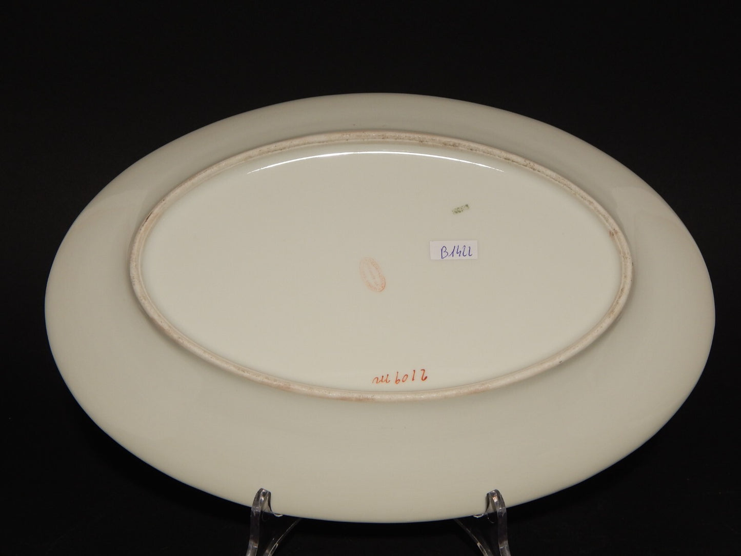 ANTICO VASSOIO PIATTO PORTATA PORCELLANA GINORI FINE 800 RAMO FIORITO difetto