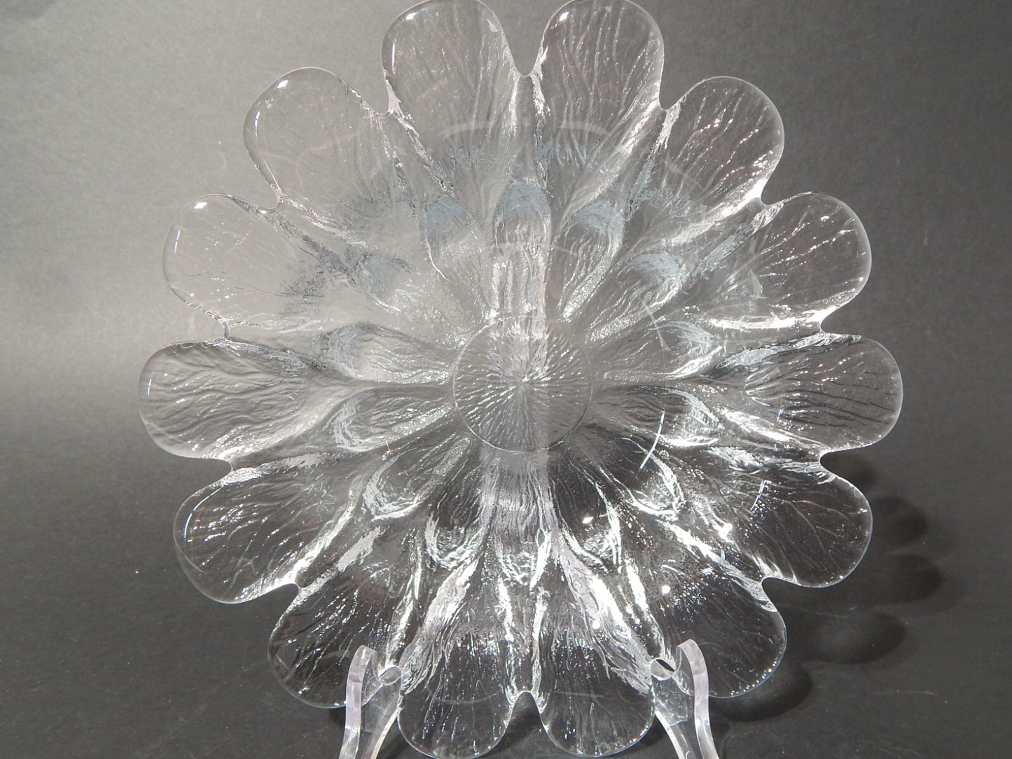 HOLMEGAARD CENTROTAVOLA IN VETRO PORTA CANDELA MARGHERITA VINTAGE ANNI 70 #711