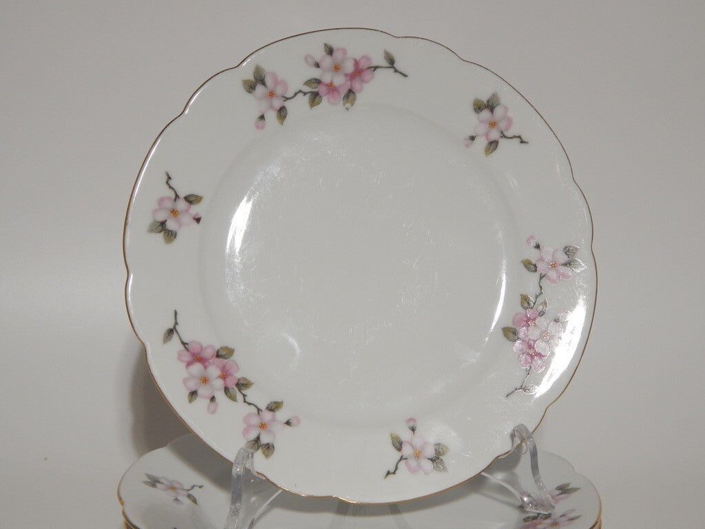 VINTAGE SERVIZIO 6 PIATTI DESSERT PORCELLANA SELTMANN WEIDEN BAVARIA FIORI PESCO