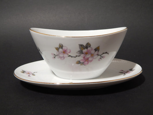 VINTAGE SALSIERA PORCELLANA SELTMANN WEIDEN BAVARIA FIORI DI PESCO