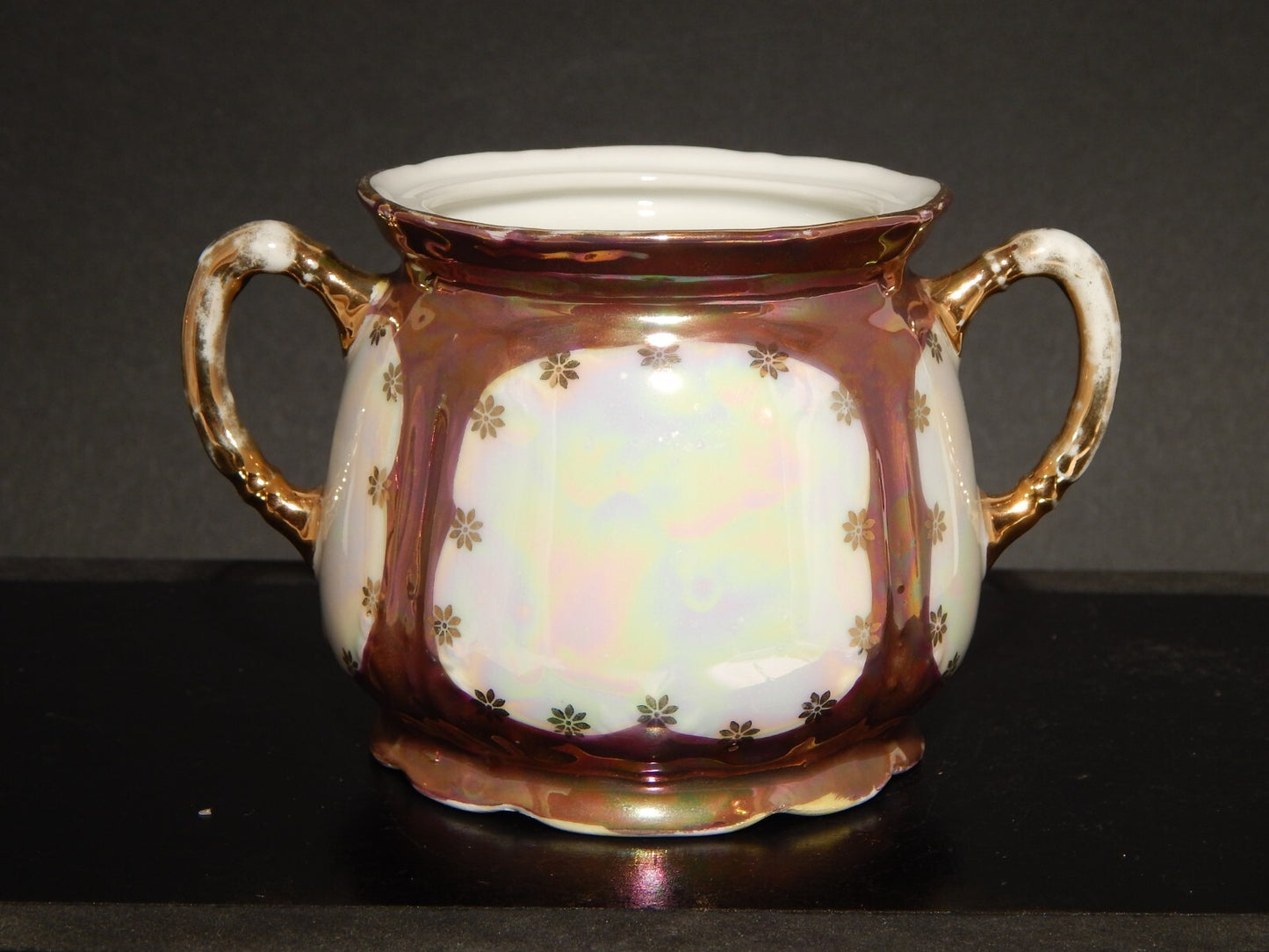 ANTICA LIBERTY PREZIOSA ZUCCHERIERA PORCELLANA GINORI 1896-1910 DECORO A LUSTRO