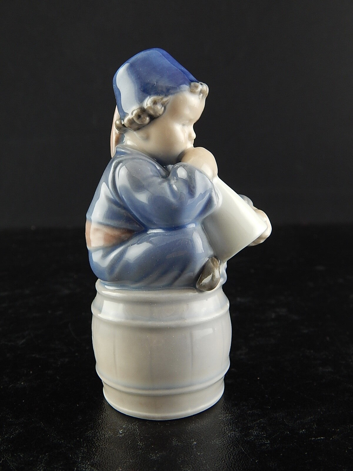 STATUINA PORCELLANA ROYAL COPENHAGEN RAGAZZO CON CORNO ORIGINALE BOY WITH HORN