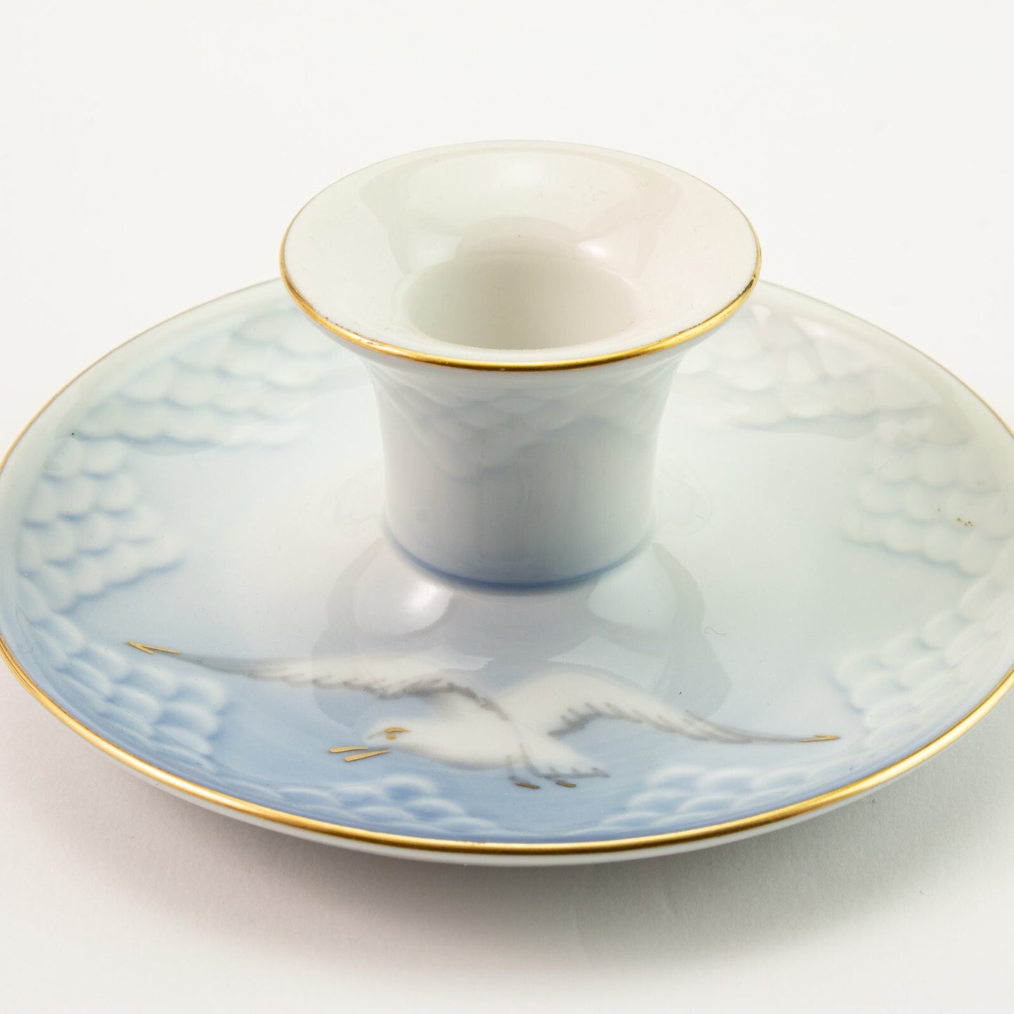 PORTA CANDELA PORCELLANA E ORO ZECCHINO GABBIANI BING&GRONDAHL COPENHAGEN 501