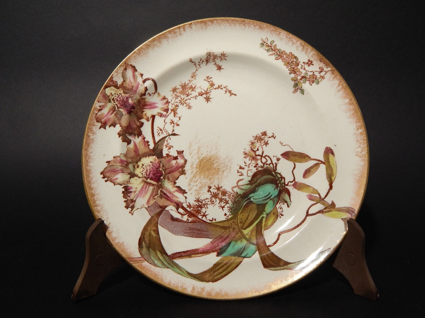 ANTICO ART NOUVEAU PIATTO CERAMICA ALEXANDRIA HOLLINSHEAD&KIRKHAM TUNSTALL X283