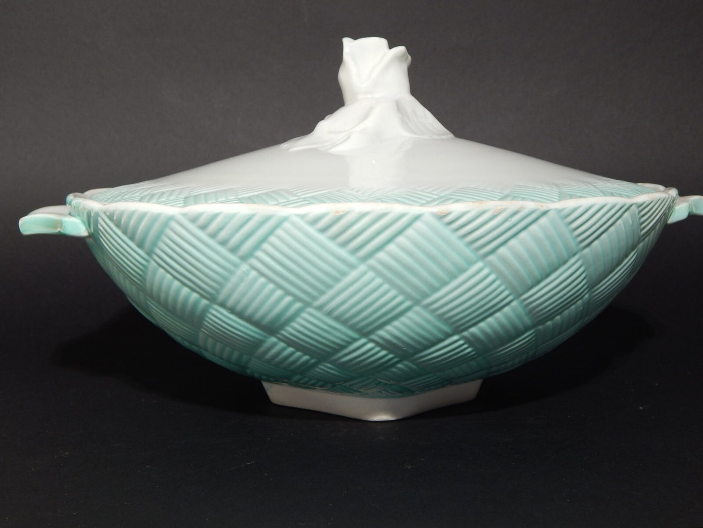 ART DECO CENTROTAVOLA ZUPPIERA BISCOTTIERA CERAMICA GALVANI PORDENONE ANNI '30 ]