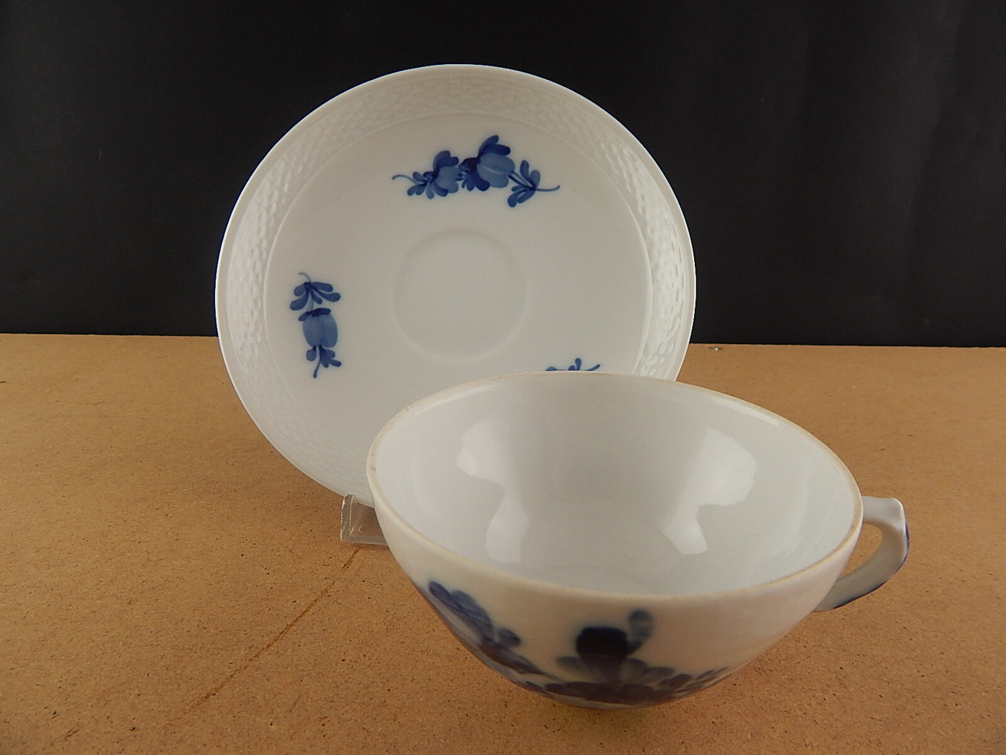 ROYAL COPENHAGEN PORCELLANA BLUE FLOWER TEA CUP SAUCER TAZZA TÈ DIPINTA MANO #2