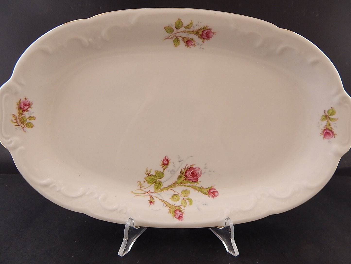 ROCAILLE RETRO' WINTERLING BAVARIA VASSOIO PIATTO OVALEPORCELLANA ROSA CANINA