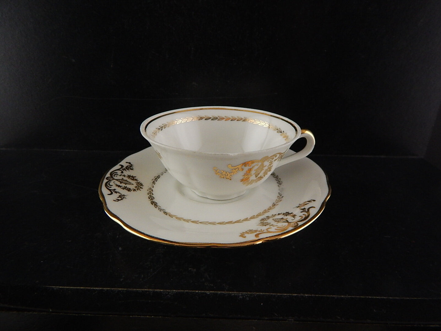 ANTICA TAZZA CAFFÈ PORCELLANA BIANCA ORO PORCELAINE COMPAGNIE NATIONALE DIFETTO