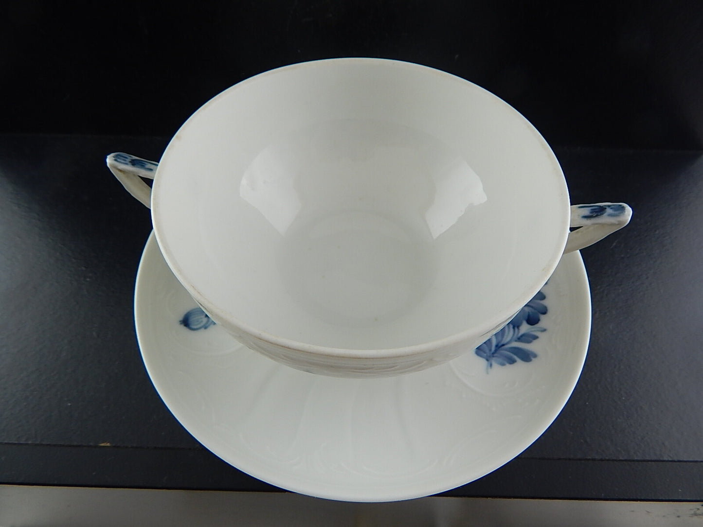 VINTAGE RARA TAZZA BRODO PIATTO PORCELLANA ROYAL COPENHAGEN JULIANE MARIE BLUE