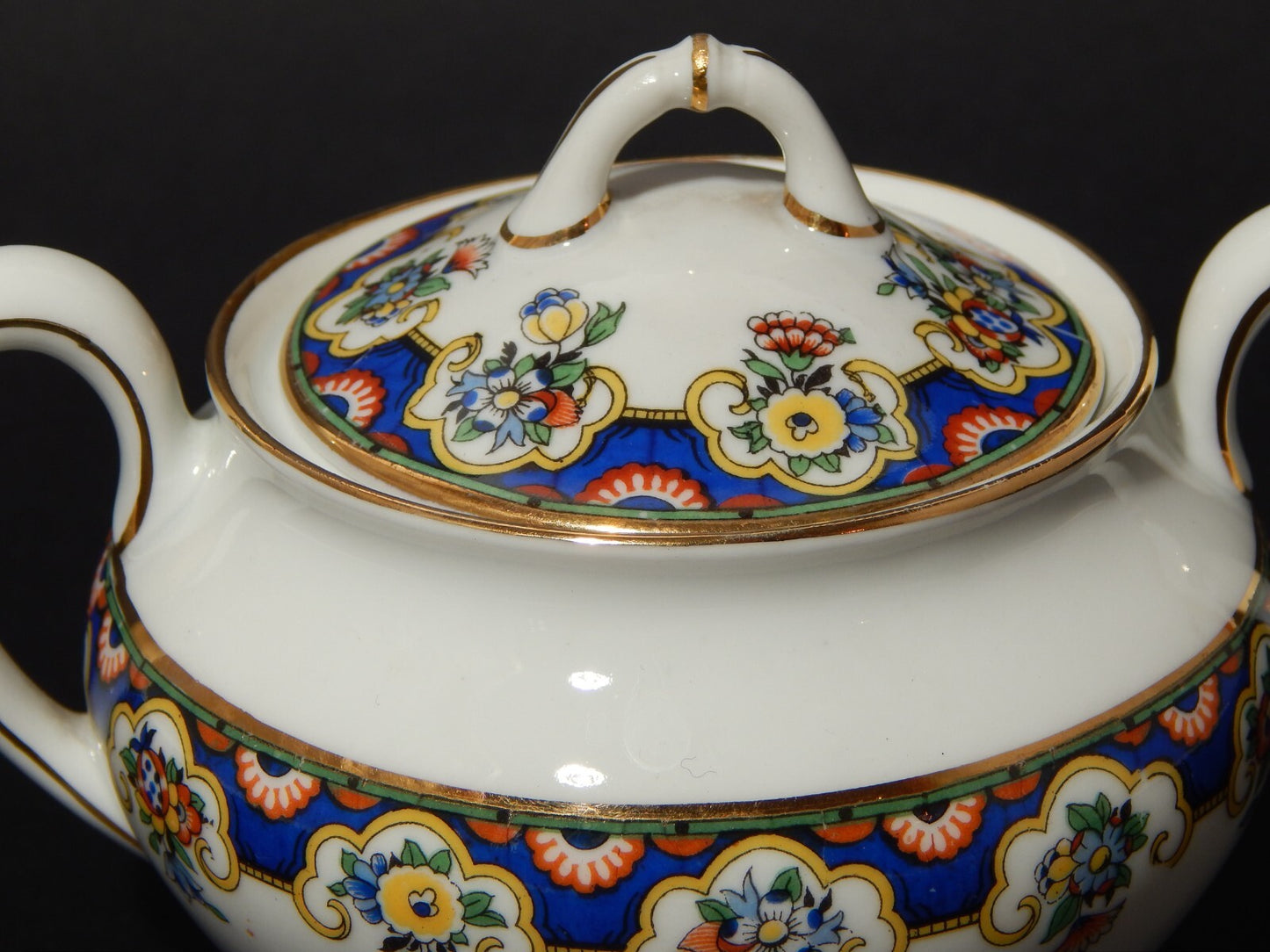 ANTICO SERVIZIO TE' PORCELLANA RICHARD GINORI CARTIGLIO PITTORIA DI DOCCIA