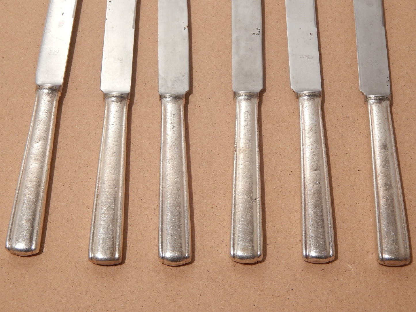 ANNI 50 ARTHUR KRUPP MILANO SET 6 COLTELLI ALPACCA ARGENTATE DESIGN GIO' PONTI