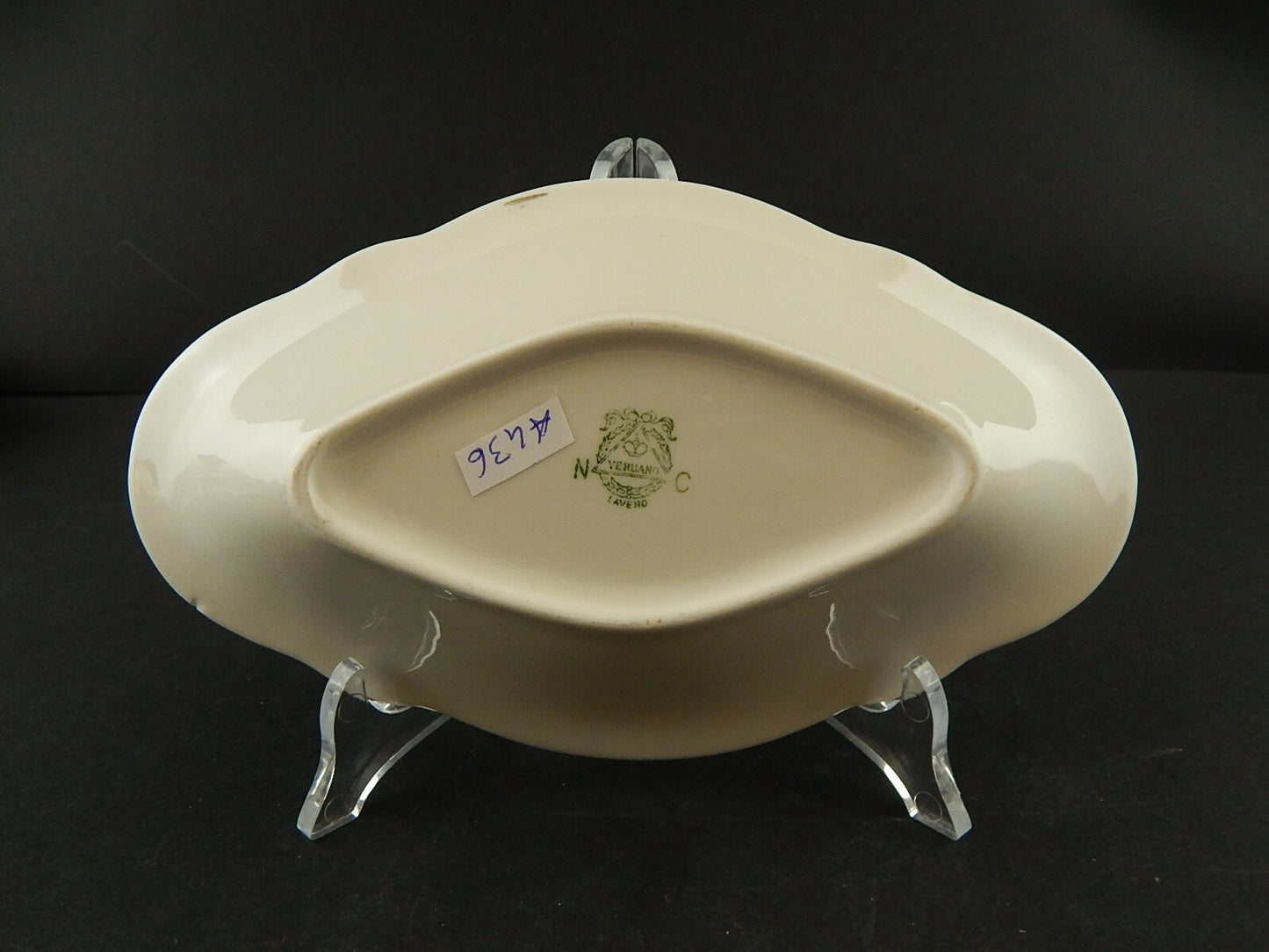 ANTICO ART DECO VASSOIO PORCELLANA DECORO ARGENTO VERBANO LAVENO 1935 ANDLOVITZ