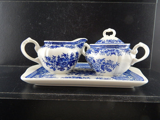 VINTAGE SET VASSOIO ZUCCHERIERA LATTIERA PORCELLANA VILLEROY&BOCH DECORO FASAN