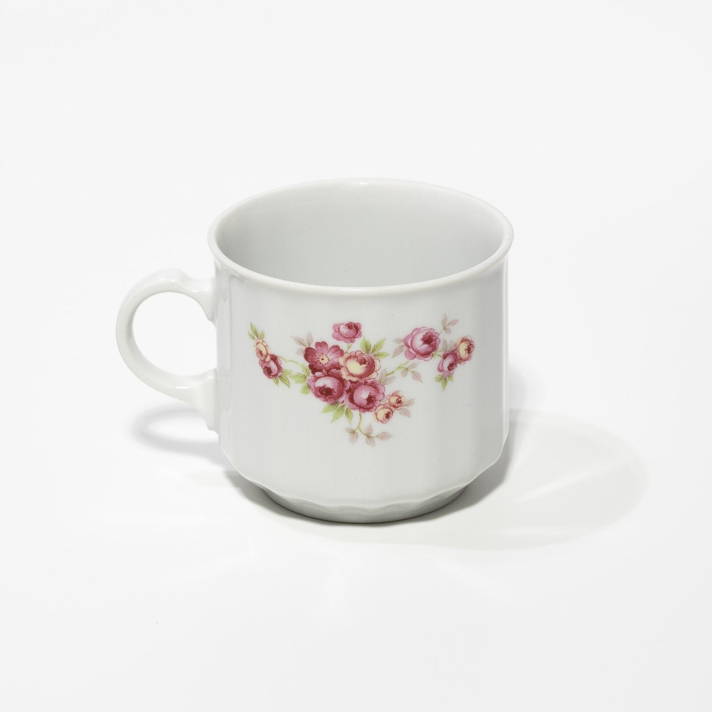 VINTAGE TAZZA TÈ PORCELLANA BIANCA E ROSELLINE BAVARIA SELTMANN WEIDEN W GERMANY