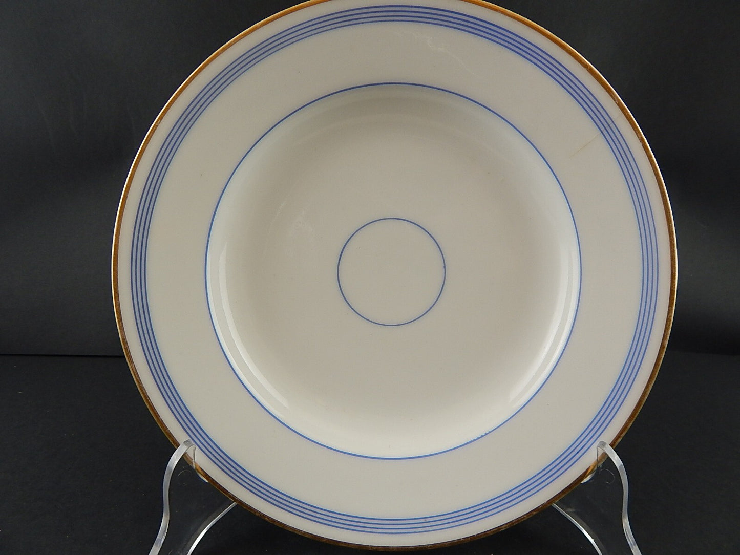 ANTICO RARO SERVIZIO 10 PIATTI PORCELLANA PARIGI BIANCA BLU ORO NAPOLEONE III