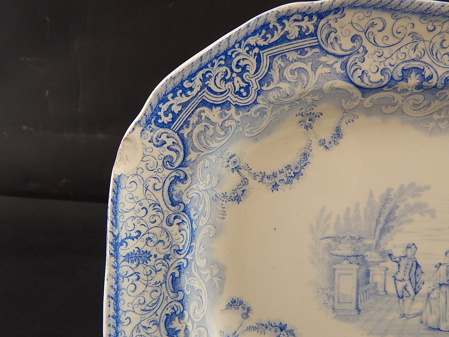 COPELAND & GARRETT 1844 ANTICO PREZIOSO VASSOIO CERAMICA LOUIS QUATORZE #