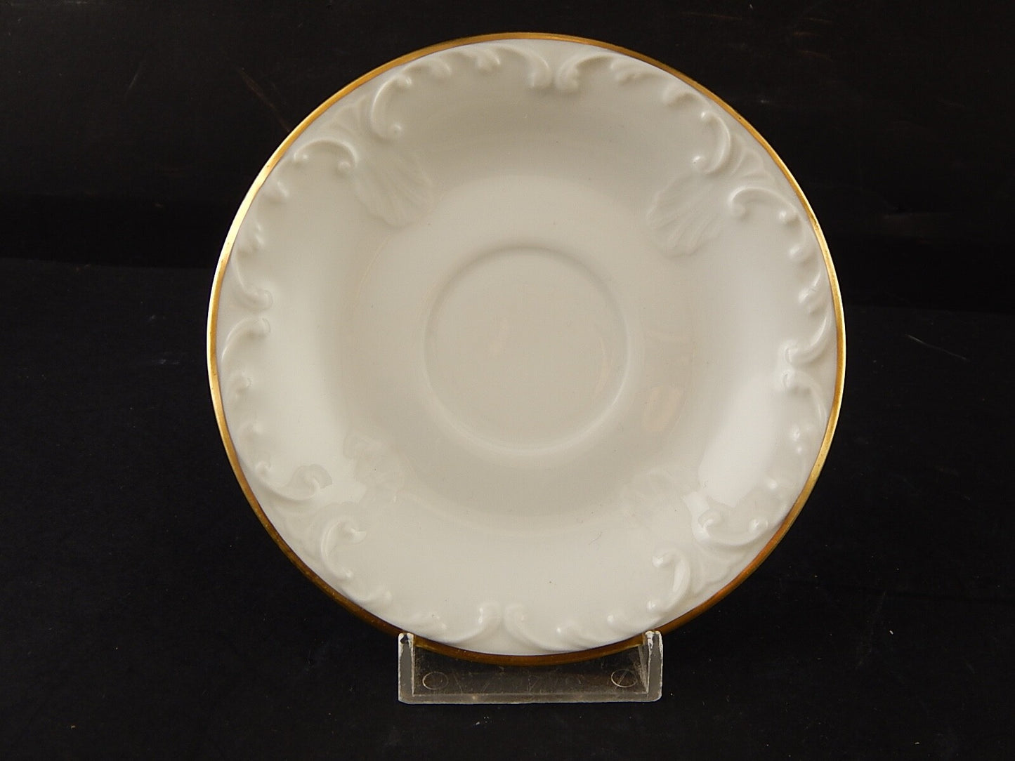 PREZIOSO SET CAFFE' TAZZINA PORCELLANA LIMOGES GIRAUD BIANCA PROFILO ORO