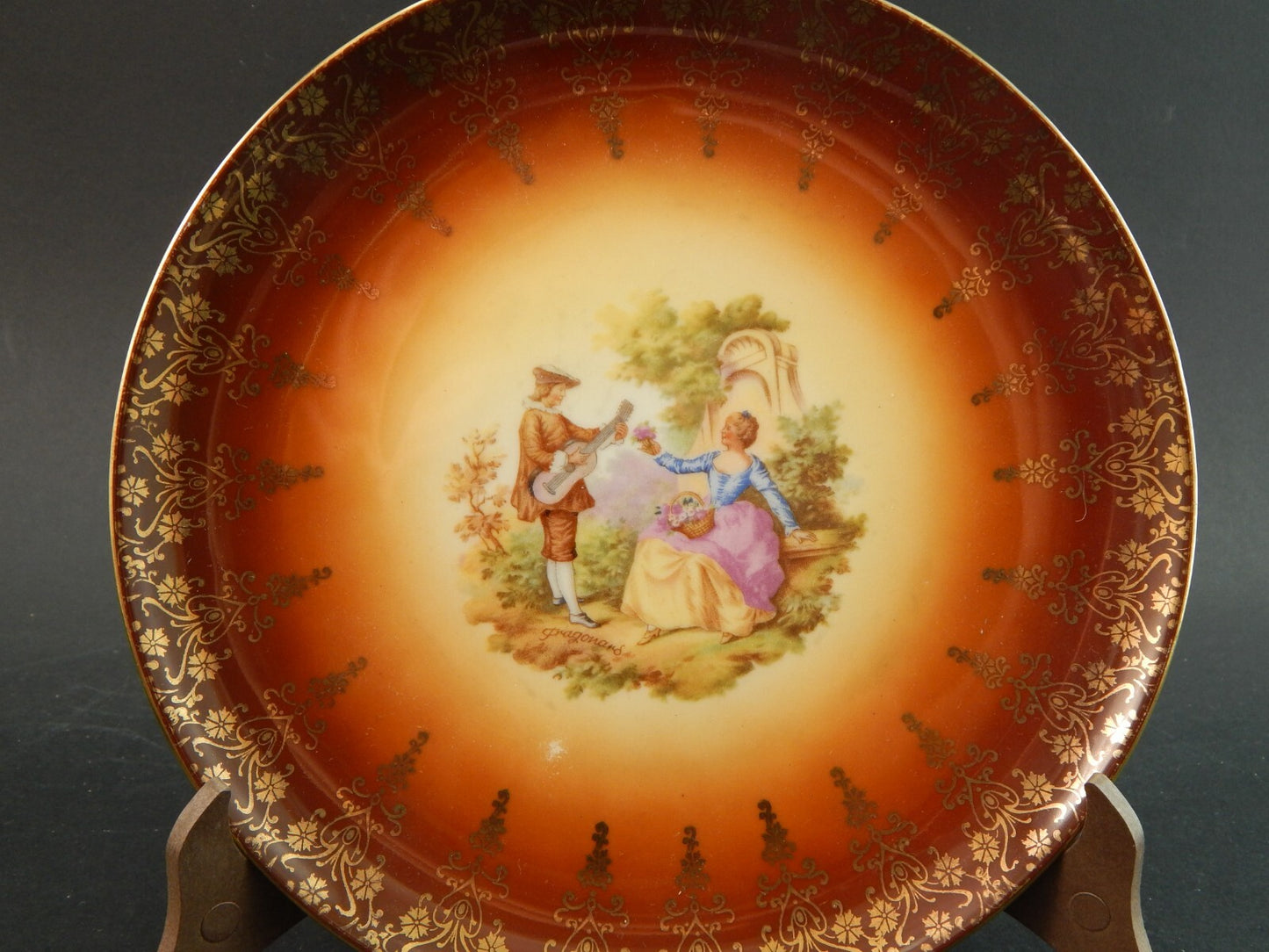 ANTICO SERVIZIO DESSERT PORCELLANA HUTSCHENREUTHER BAVARIA SCENE GALANTI