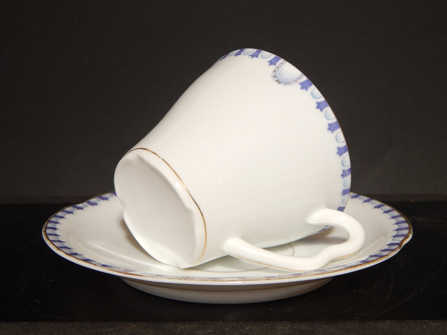 ANTICO LIBERTY DEL 1910 SERVIZIO 6 TAZZE TE' PORCELLANA J.Z.& CO PRE-ROSENTHAL