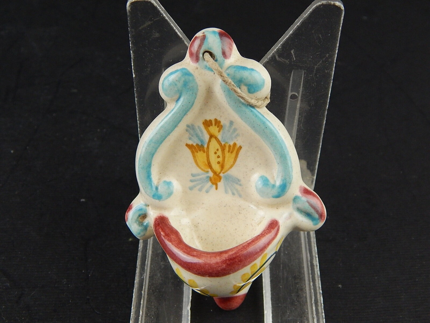 VINTAGE ARTE SACRA ACQUASANTIERA IN CERAMICA COLOMBA DELLA PACE