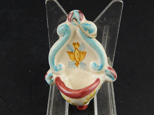 VINTAGE ARTE SACRA ACQUASANTIERA IN CERAMICA COLOMBA DELLA PACE