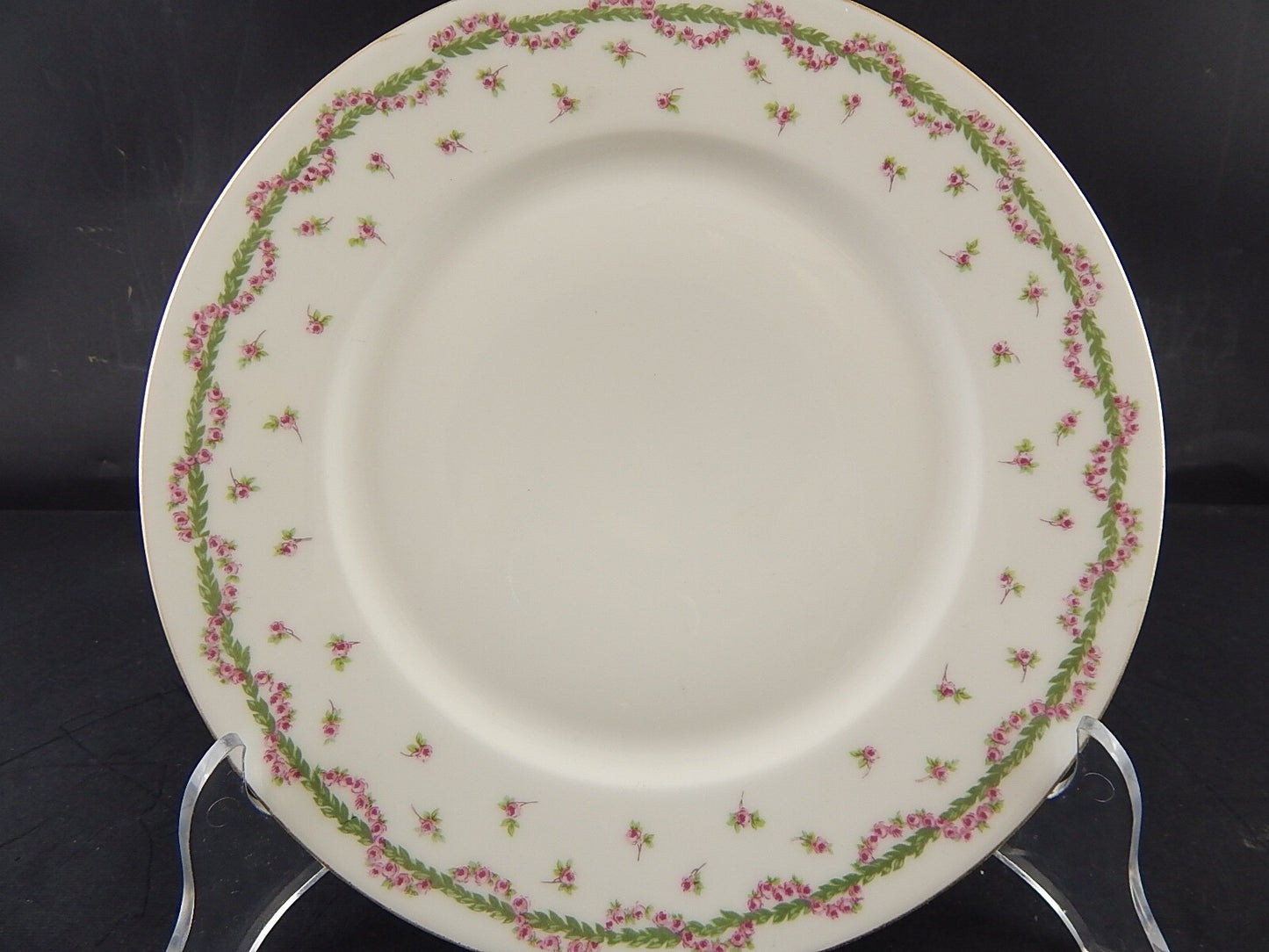 ANTICO PIATTO DESSERT PORCELLANA LIBERTY GHIRLANDE LIMOGES MARTIN CHARLES