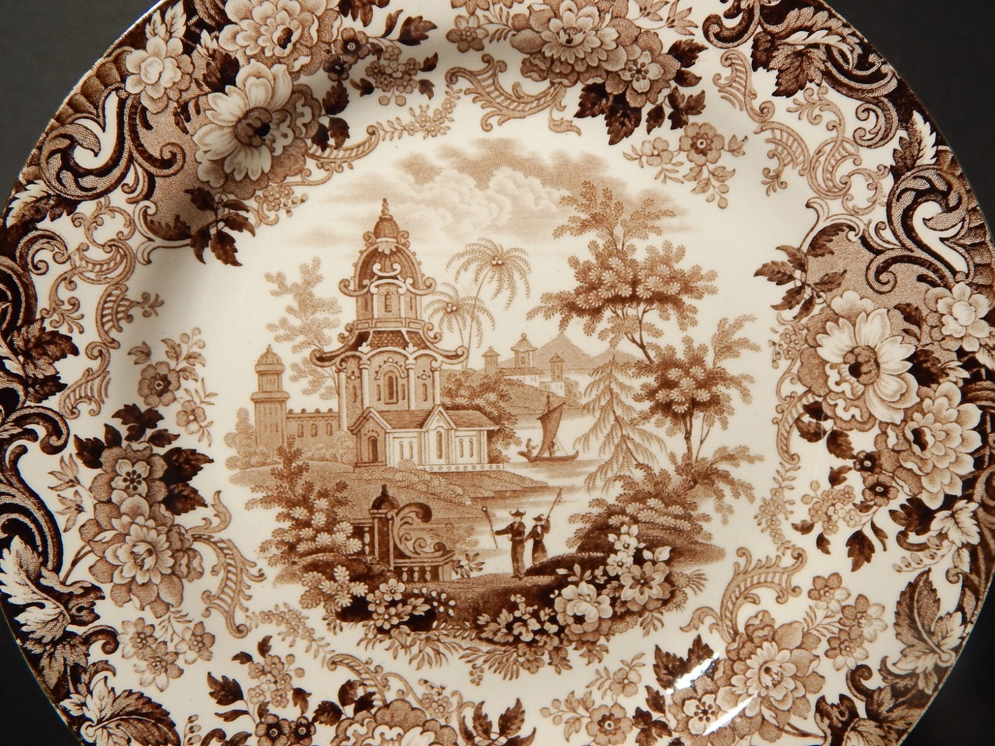 ANTICO PIATTO VITTORIANO 1800 PORCELLANA WEDGWOOD RARO DISEGNO ORIENTALE