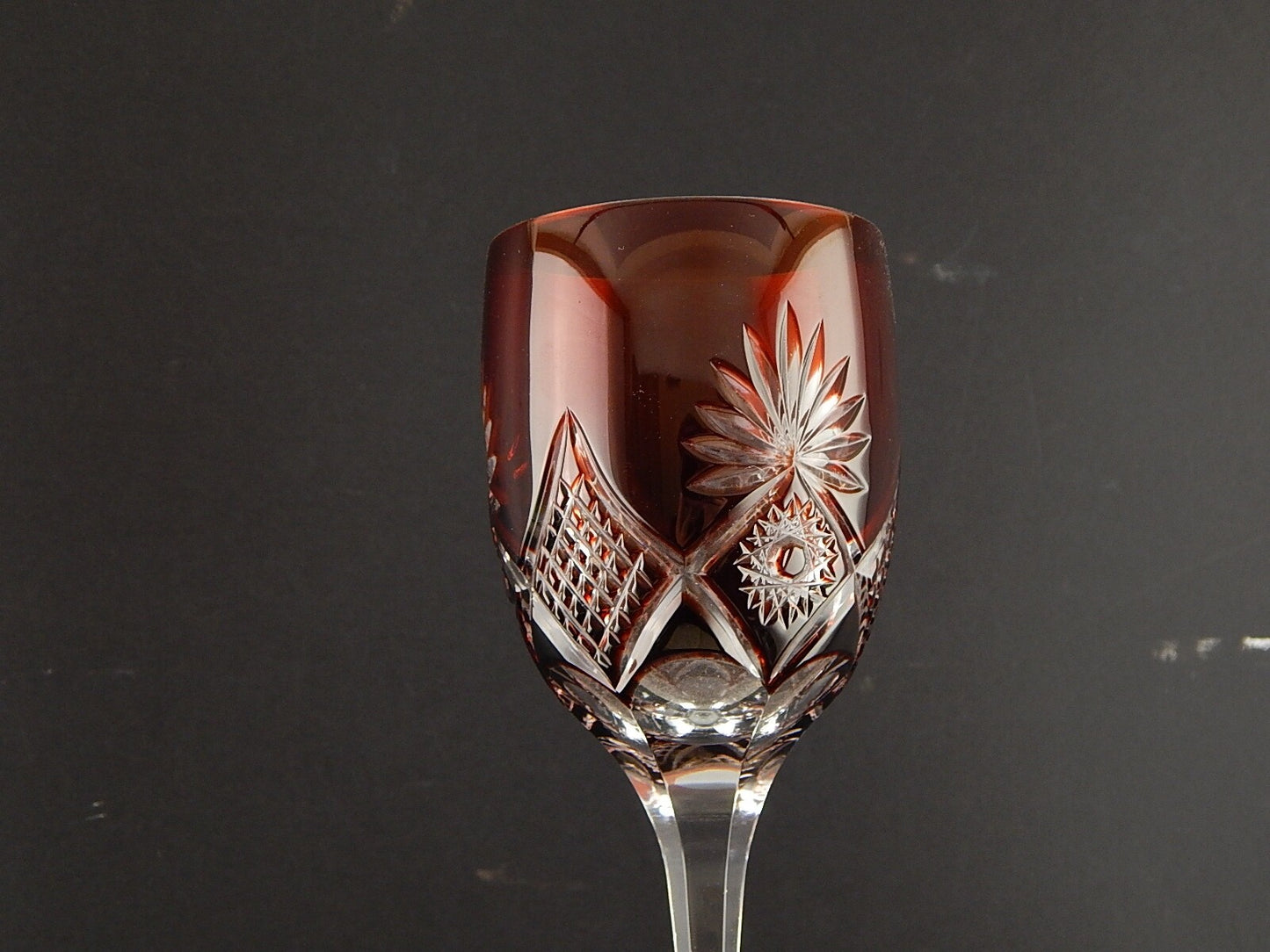 PREZIOSO VINTAGE BICCHIERE CALICE CRISTALLO GERMANIA MOLATO NACHTMANN PORPORA