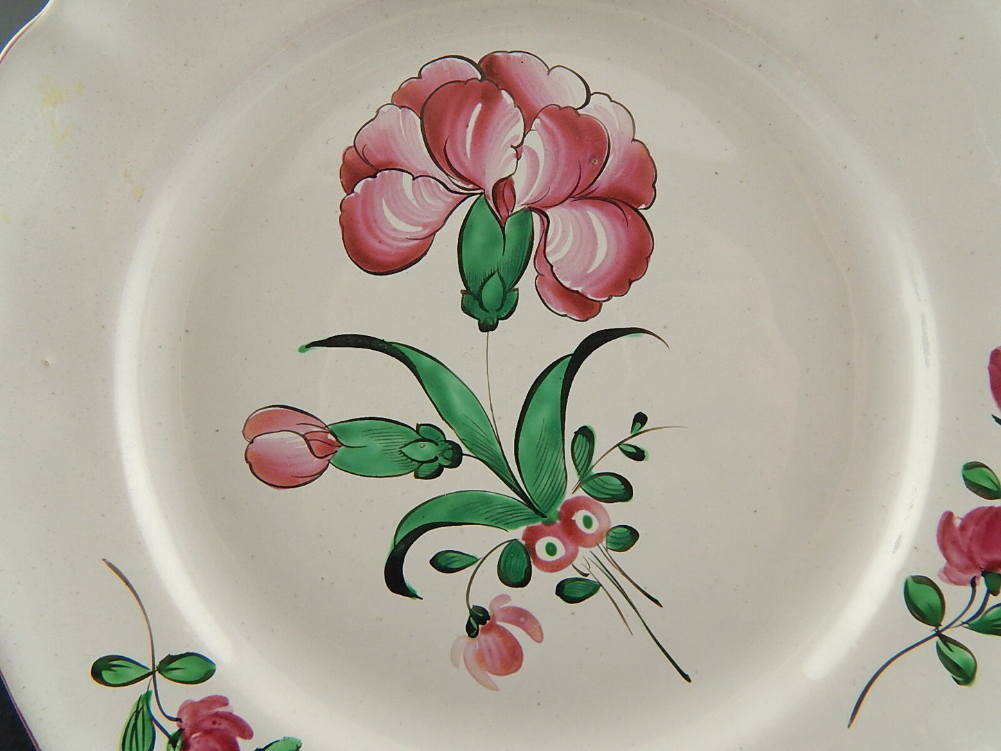 ANTICO 800 PIATTO CERAMICA MAIOLICA FIORI DIPINTI POLICROMI COLLEZIONE #6939