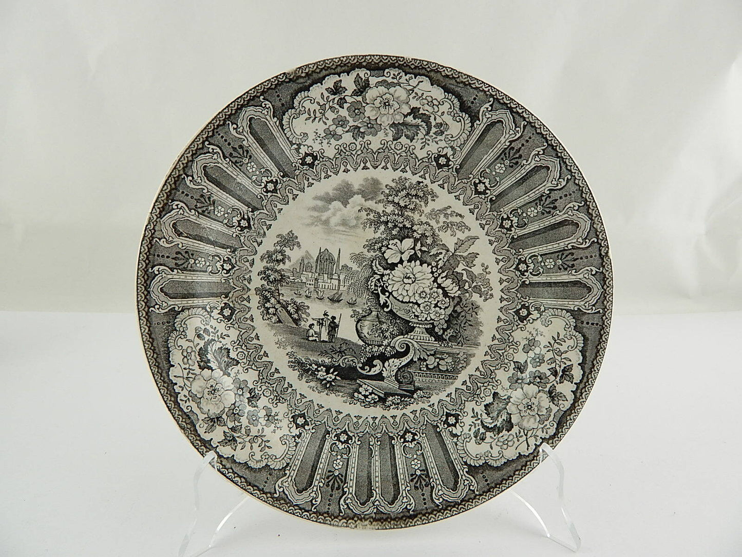 ANTICO RARO AUTENTICO PIATTO PORCELLANA WEDGWOOD XIX SECOLO CAIRO PATTERN CM. 23