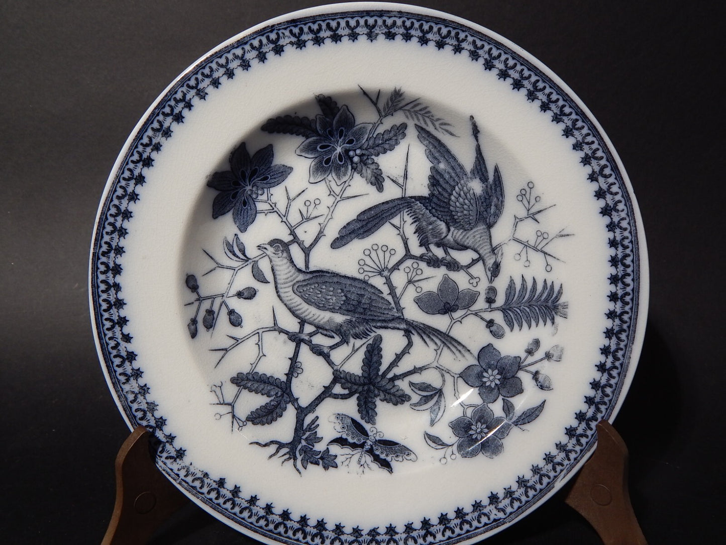 ANTICO ART NOUVEAU PIATTO PORCELLANA VILLEROY&BOCH METTLACH DECORO FASAN