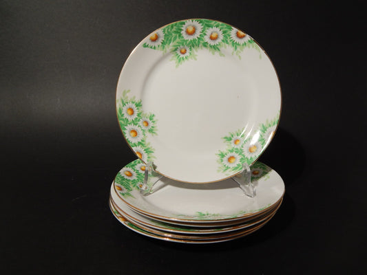 ANTICO SET 6 PIATTI DOLCE PORCELLANA INGLESE PRIMO 900 DAISY MARGHERITE