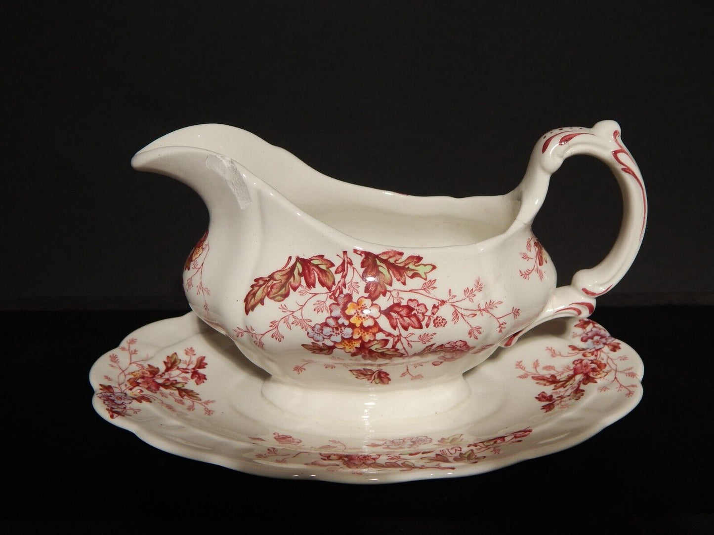 ANTICA SALSIERA BOOTHS DECORO WASHINGTON SEMI-PORCELLANA INGLESE DIFETTI