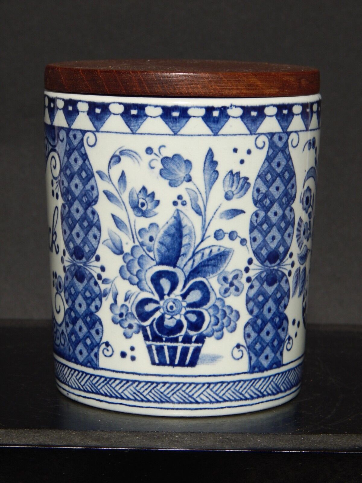 VINTAGE VASO CERAMICA PORTA TABACCO DELFT MAASTRICHT PETRUS REGOUT KING GUSTAV