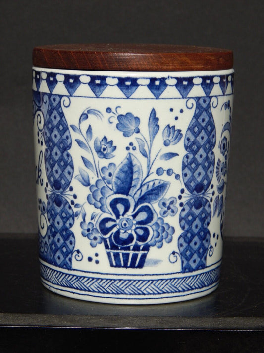 VINTAGE VASO CERAMICA PORTA TABACCO DELFT MAASTRICHT PETRUS REGOUT KING GUSTAV