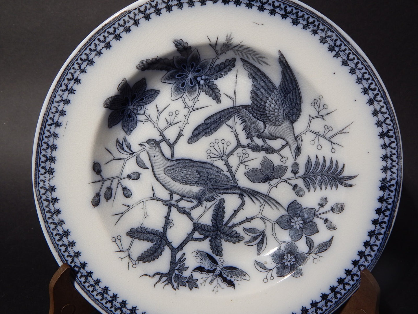 ANTICO ART NOUVEAU PIATTO PORCELLANA VILLEROY&BOCH METTLACH DECORO FASAN