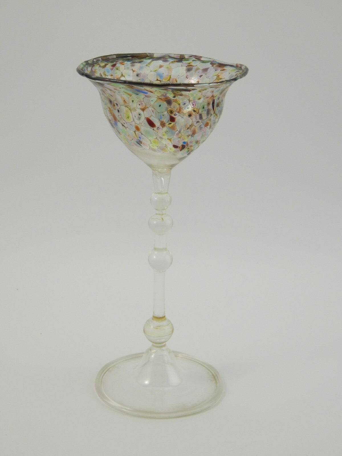 ANTICO RARISSIMO CALICE MURANO VETRO SOFFIATO ARTISTICO COLLEZIONE CM 22