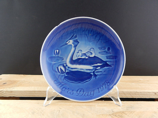 ROYAL COPENHAGEN BING&GRONDAHL PIATTO DELLA MAMMA 1978 PORCELLANA BLU DIFETTO