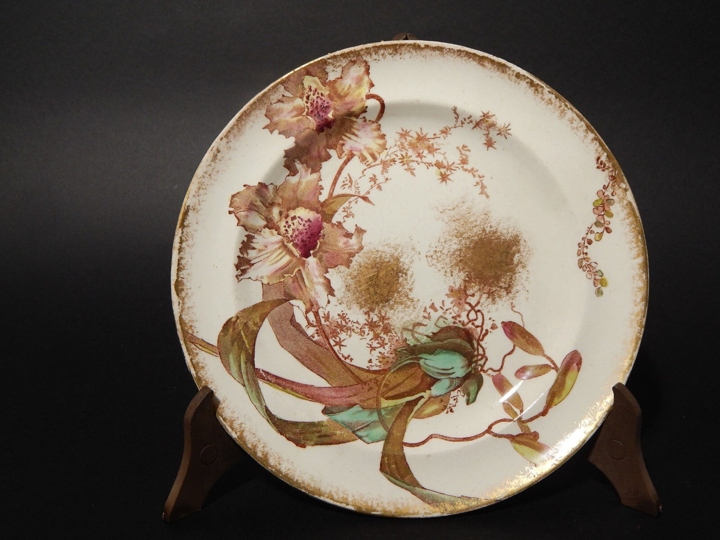 ANTICO ART NOUVEAU PIATTO CERAMICA ALEXANDRIA HOLLINSHEAD&KIRKHAM TUNSTALL X286