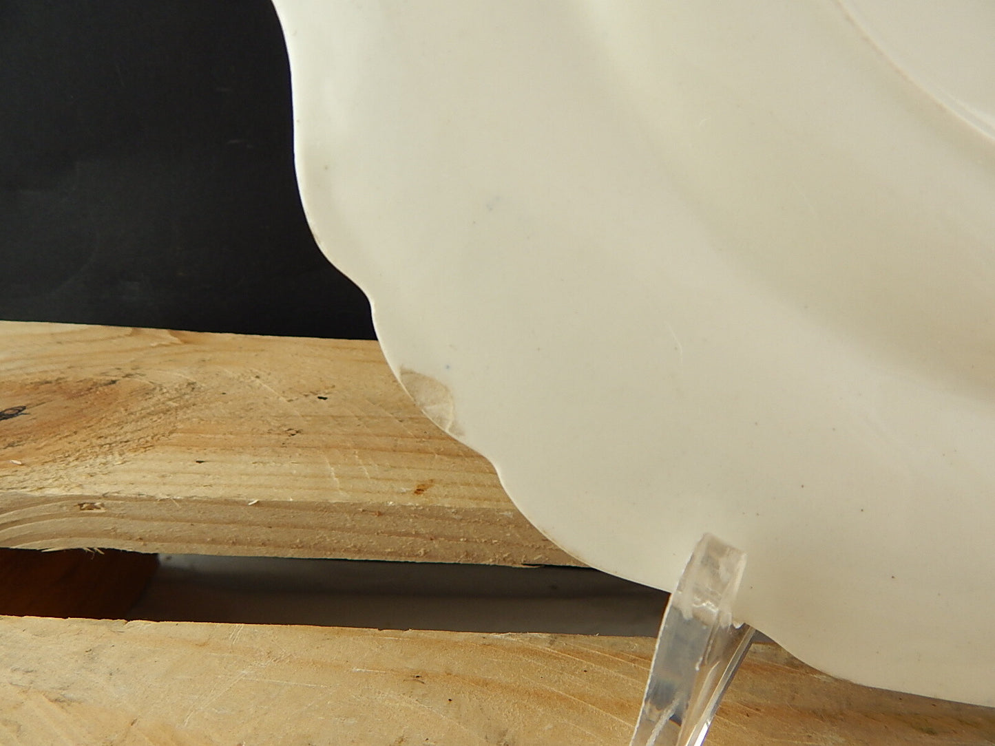 ANTICO PIATTO TORTA CERAMICA INGLESE BY MYOTT & SONS PAGODA CM 23 BIANCO BLU