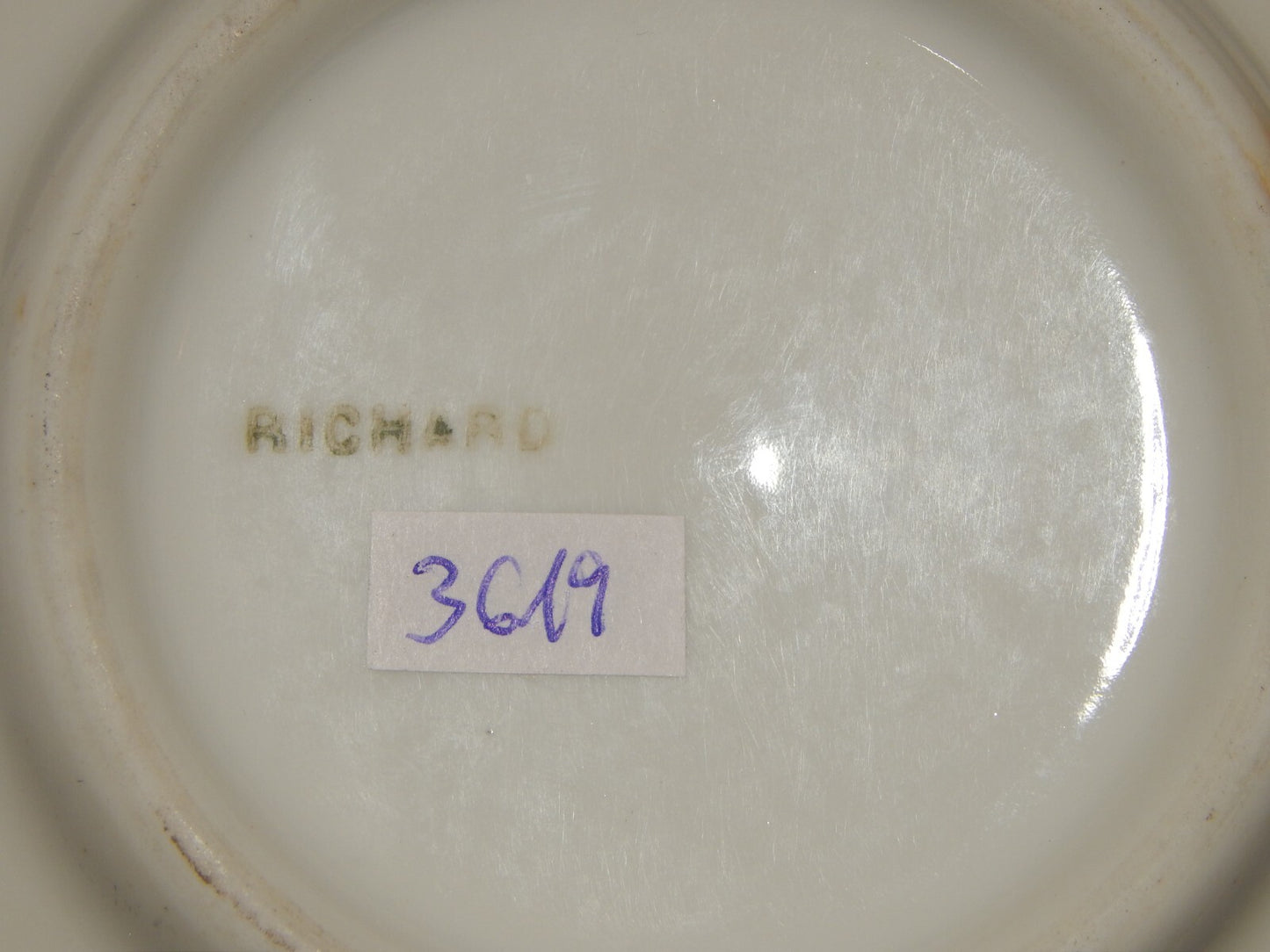 ANTICA TAZZA METÀ 800 CERAMICA RICHARD MILANO COLLEZIONE ROSA CANINA DIPINTA