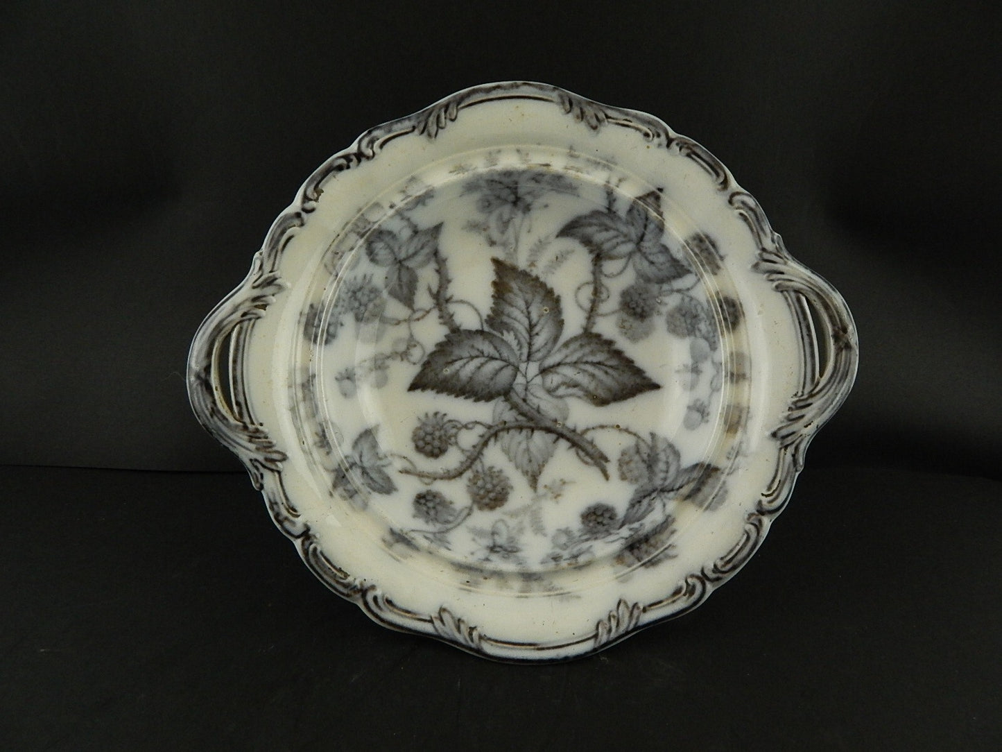 ANTICO AUTENTICA ALZATA CENTROTAVOLA PORCELLANA INGLESE VITTORIANA BERRY PATTERN