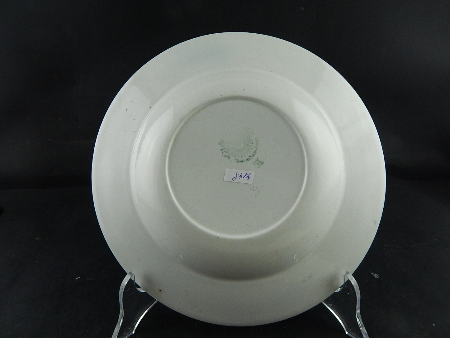 ANTICO ART DECO PIATTO FONDO VILLEROY&BOCH PORCELLANA BIANCA FIORI BLU