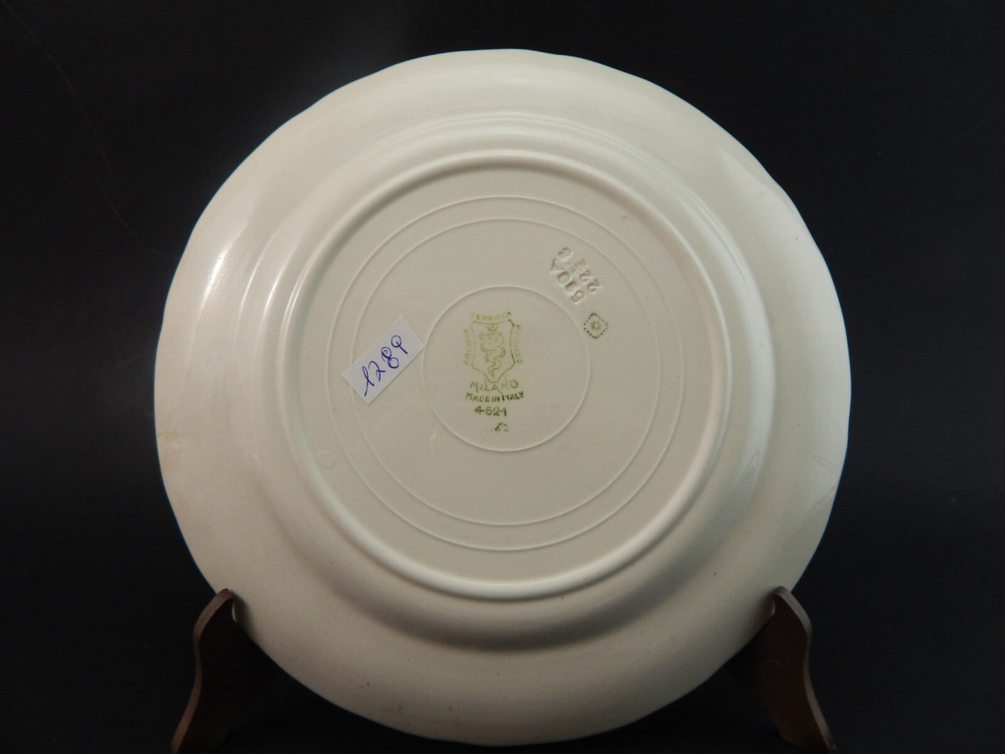 ANTICO PIATTO SEMI PORCELLANA RICHARD CERAMICHE MILANO DECORO FERRARA #1789