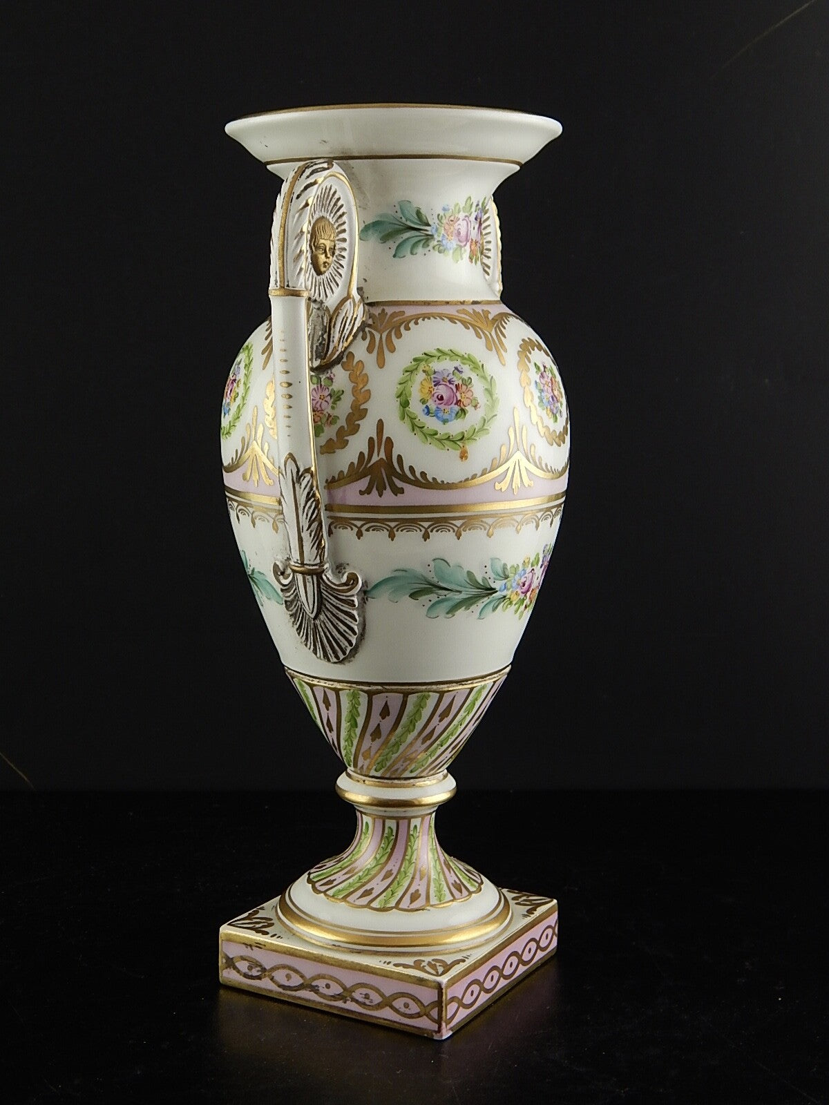 ANTICO PREZIOSO VASO IMPERO PORCELLANA DRESDA DRESDEN CARL THIEME 1900