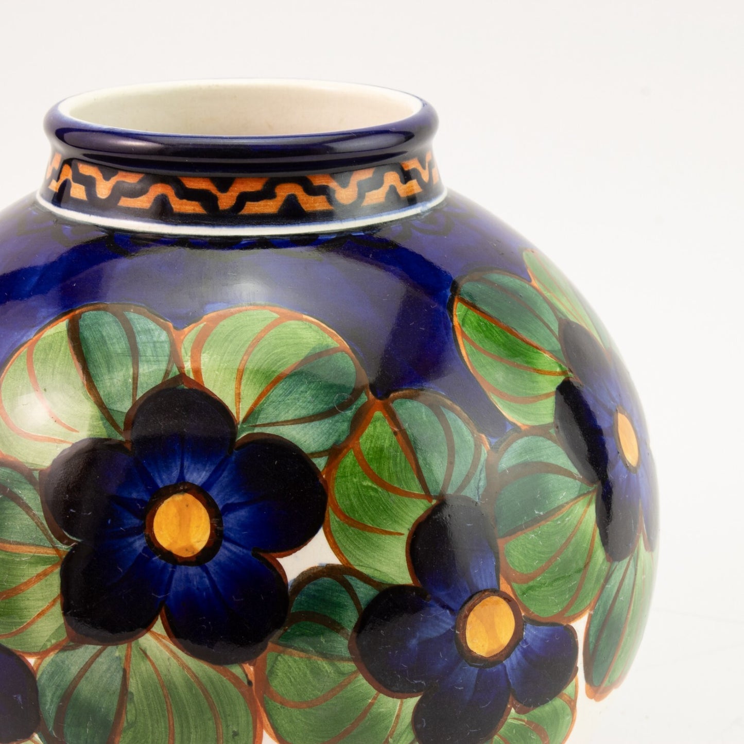 ROYAL COPENHAGEN ALUMINIA ANTICO VASO CERAMICA SOTTOSMALTO 838-431 CM 18X17