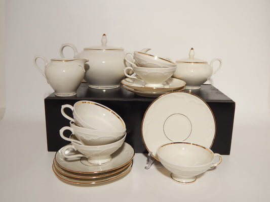 ANTICO SERVIZIO DA TE' PORCELLANA RIFINITO ORO WINTERLING BAVARIA STILE IMPERO