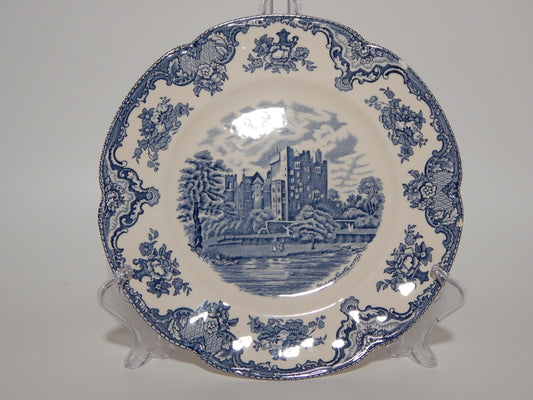 VINTAGE JOHNSON BROS OLD BRITAIN CASTLE BLU PIATTO PIANO PORCELLANA DIFETTO 1917