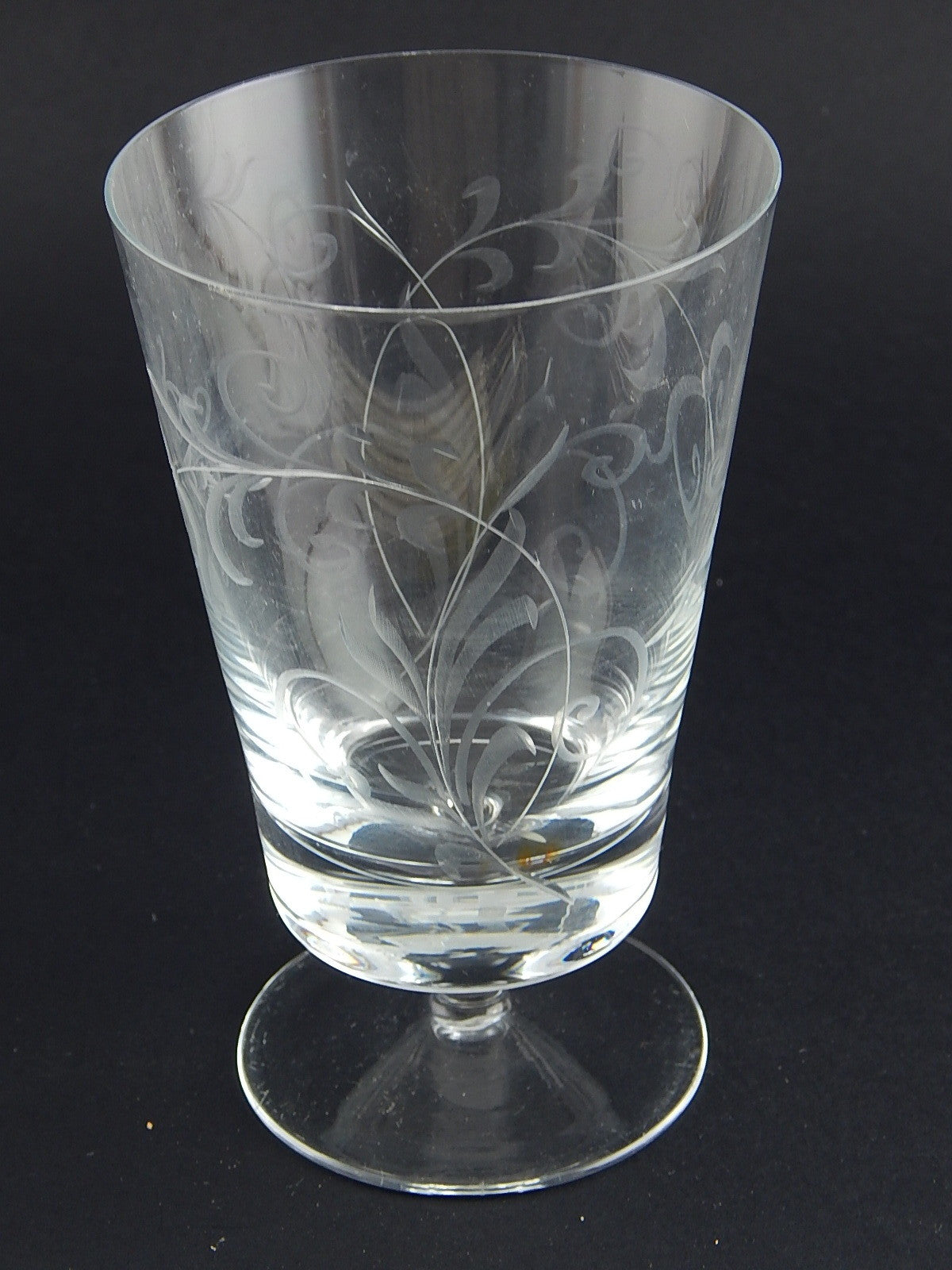 ANTICO ART NOUVEAU LIBERTY GRANDE CALICE VASO CRISTALLO INCISO MANO COLLEZIONE